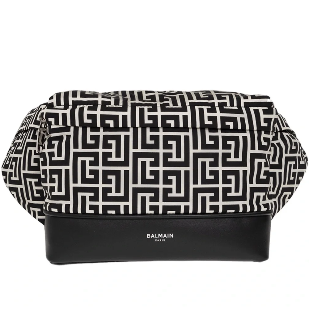 NEW Authentic Balmain Black White City All-Over Belt Bag Waist Bag - Picture 4 of 10
